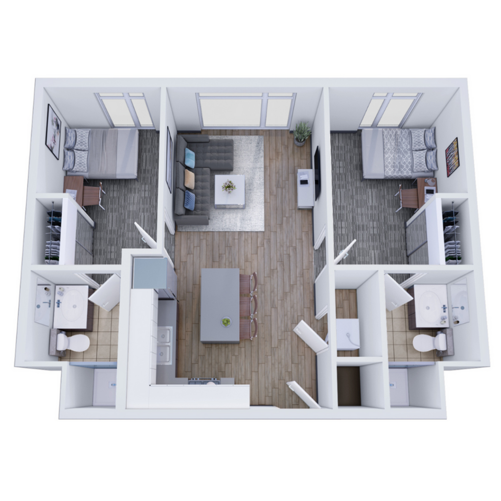 2BR/2BA – Premium
