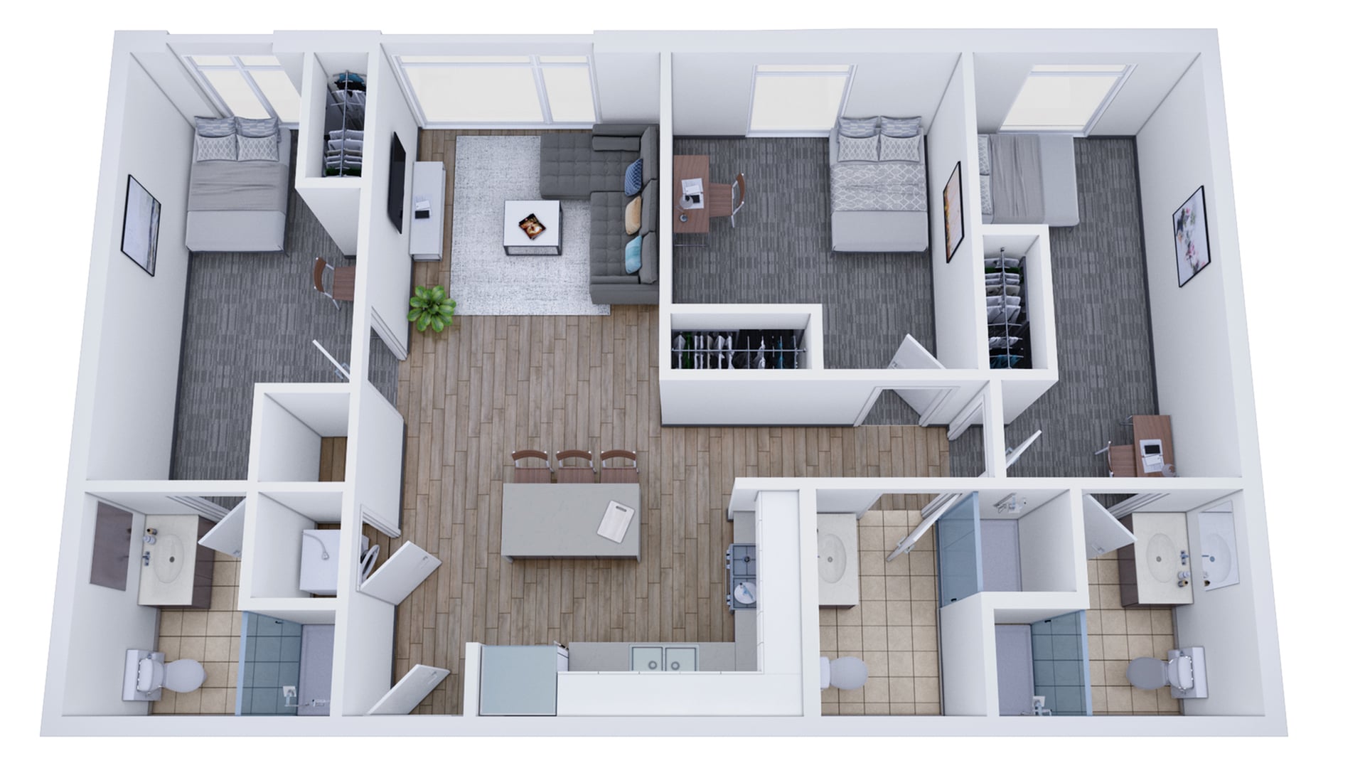 3BR/3BA – Premium floor plan