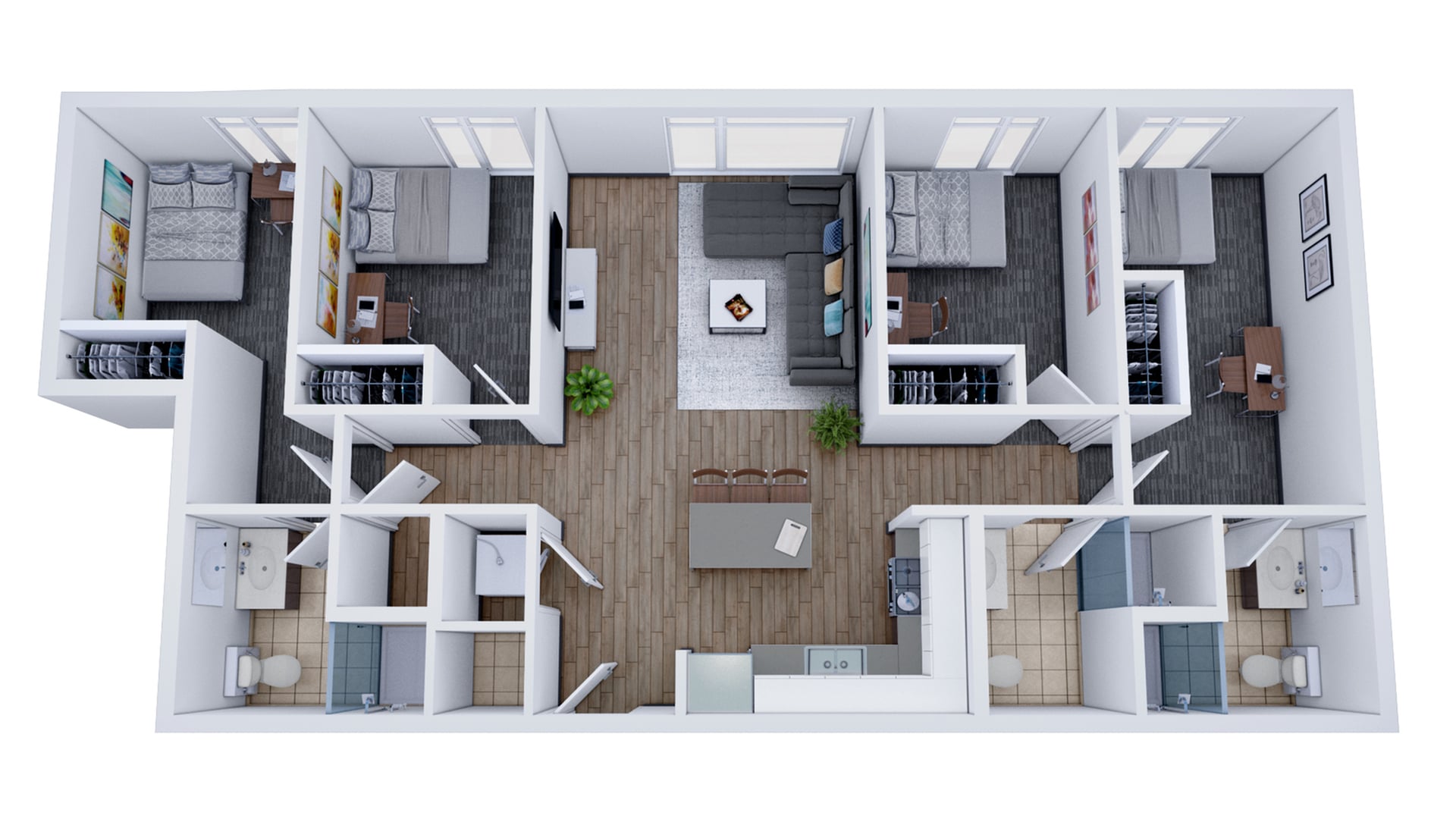 4BR/3BA – A Terrace floor plan