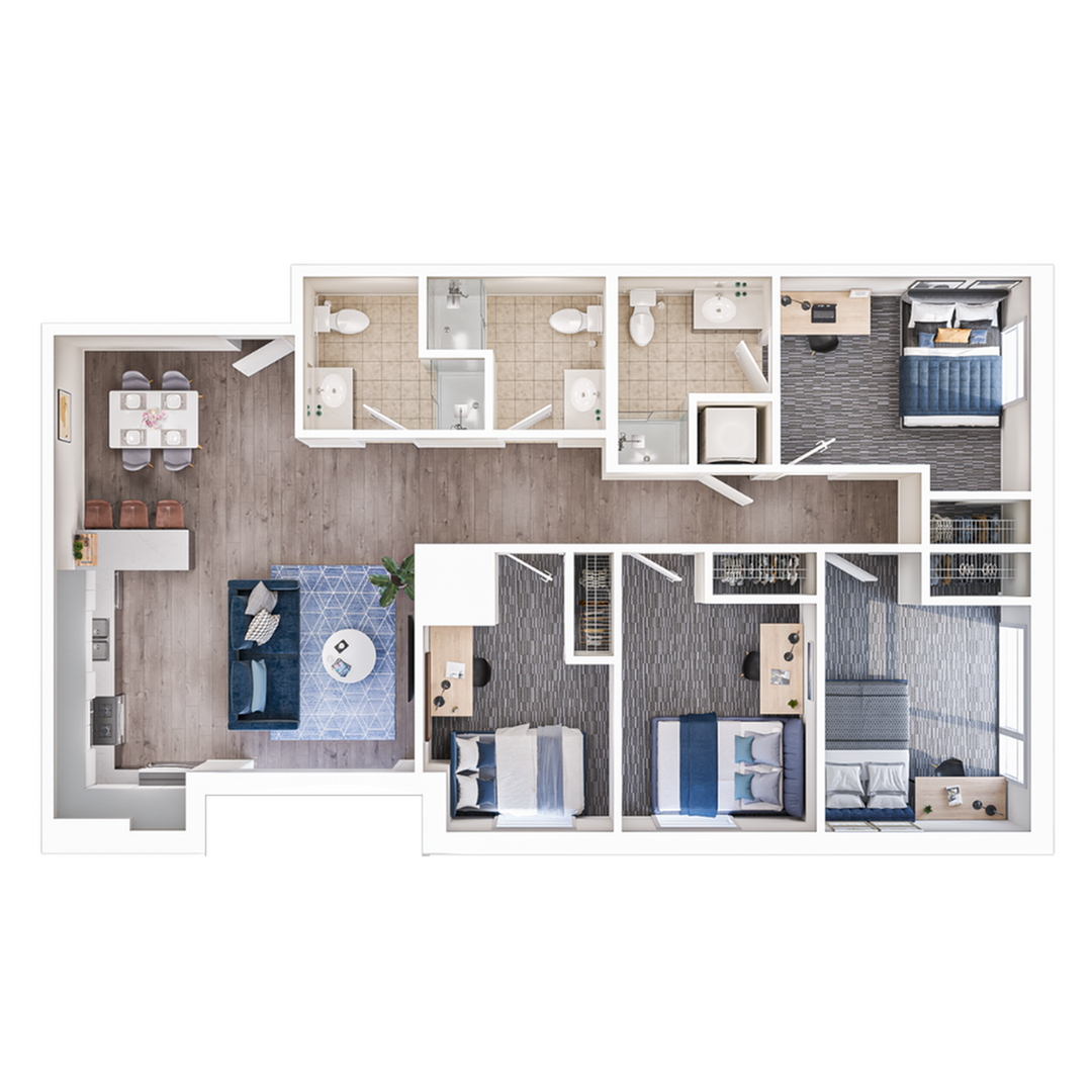 4BR/3BA – C Premium floor plan