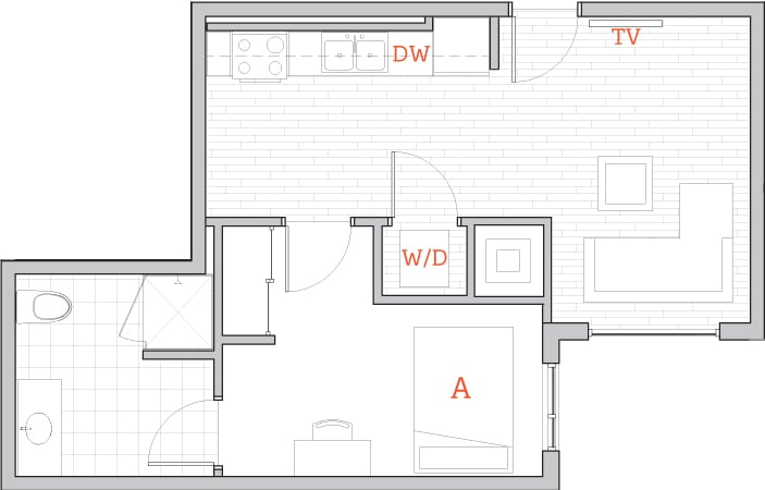 1BR/1BA – B Terrace