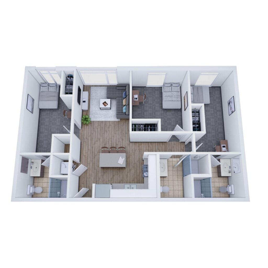 3BR/3BA – Terrace