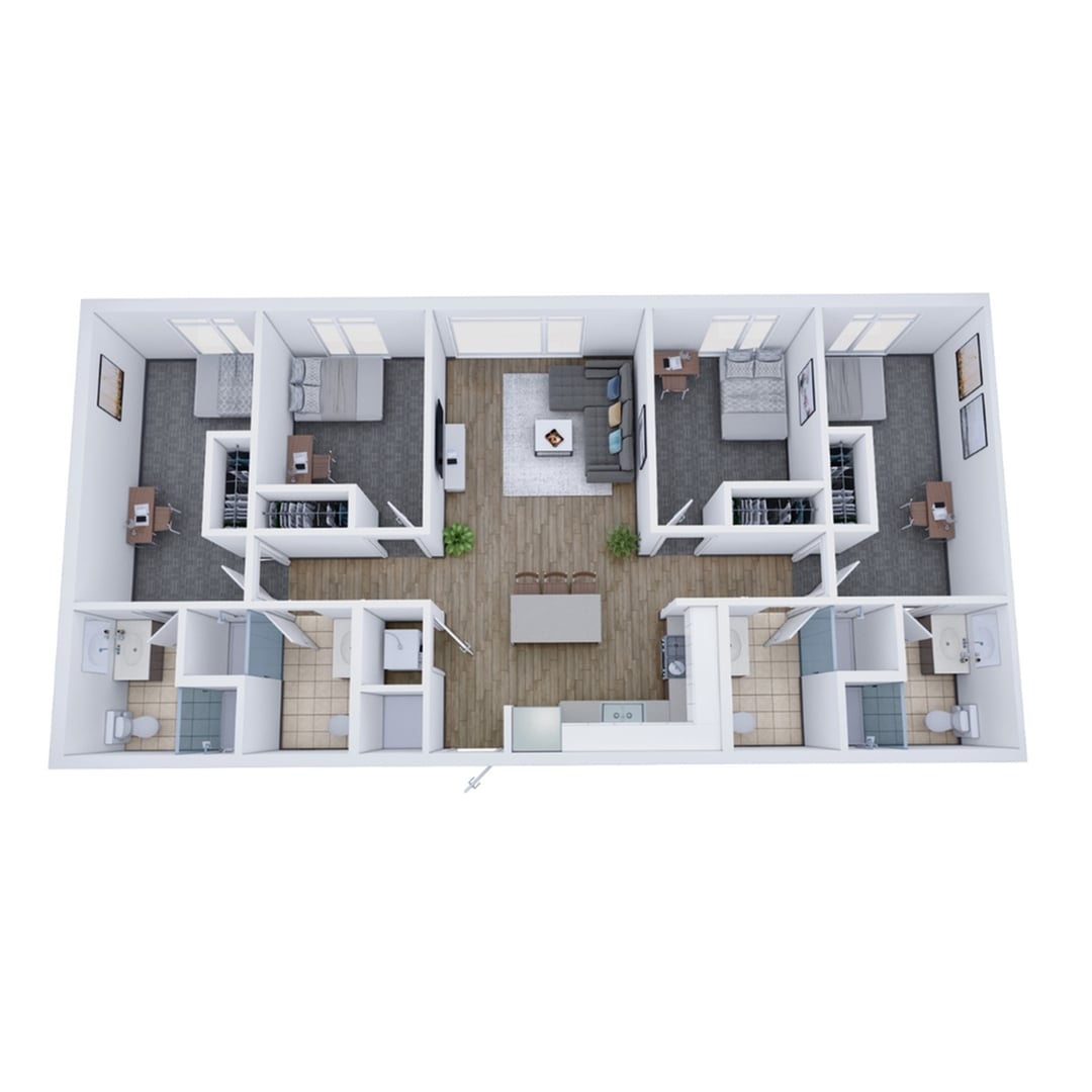 4BR/4BA – A Terrace floor plan