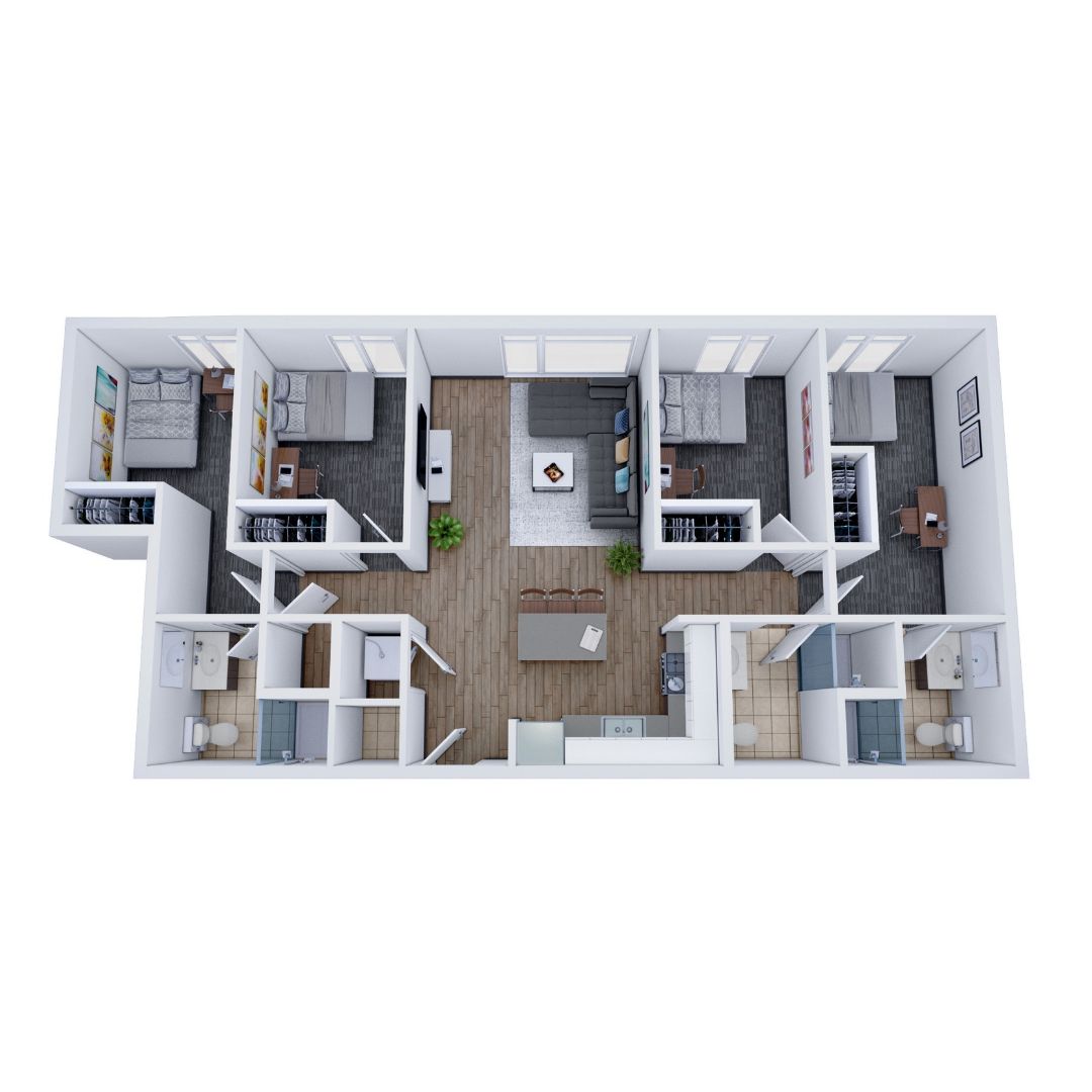 4BR/3BA – A Terrace floor plan