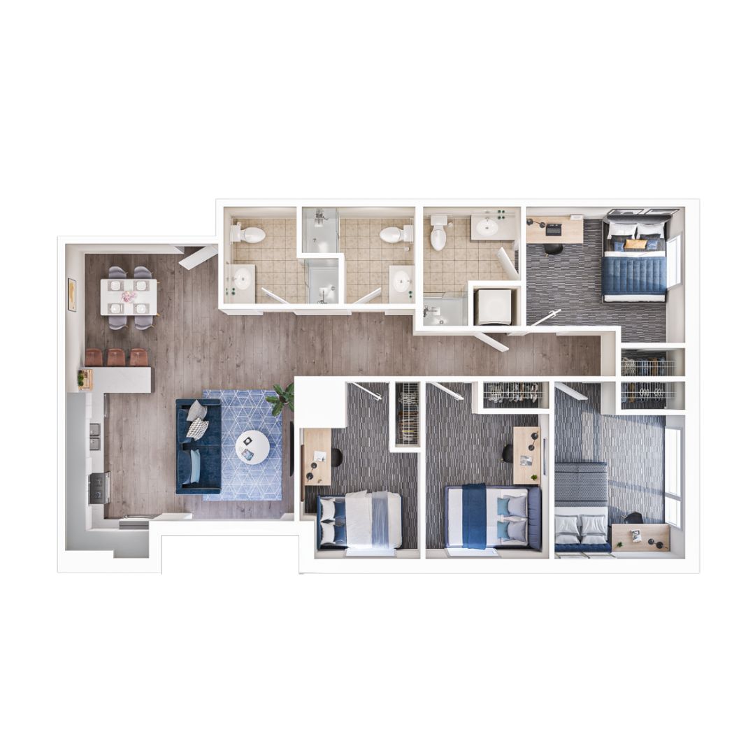 4BR/3BA – C Premium floor plan