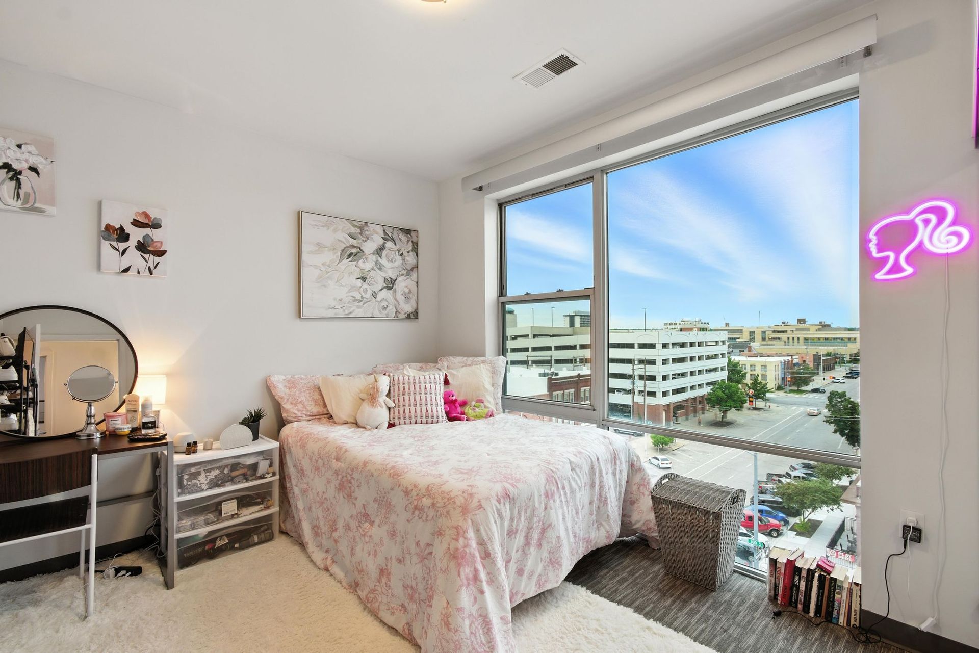 bedroom with large windows