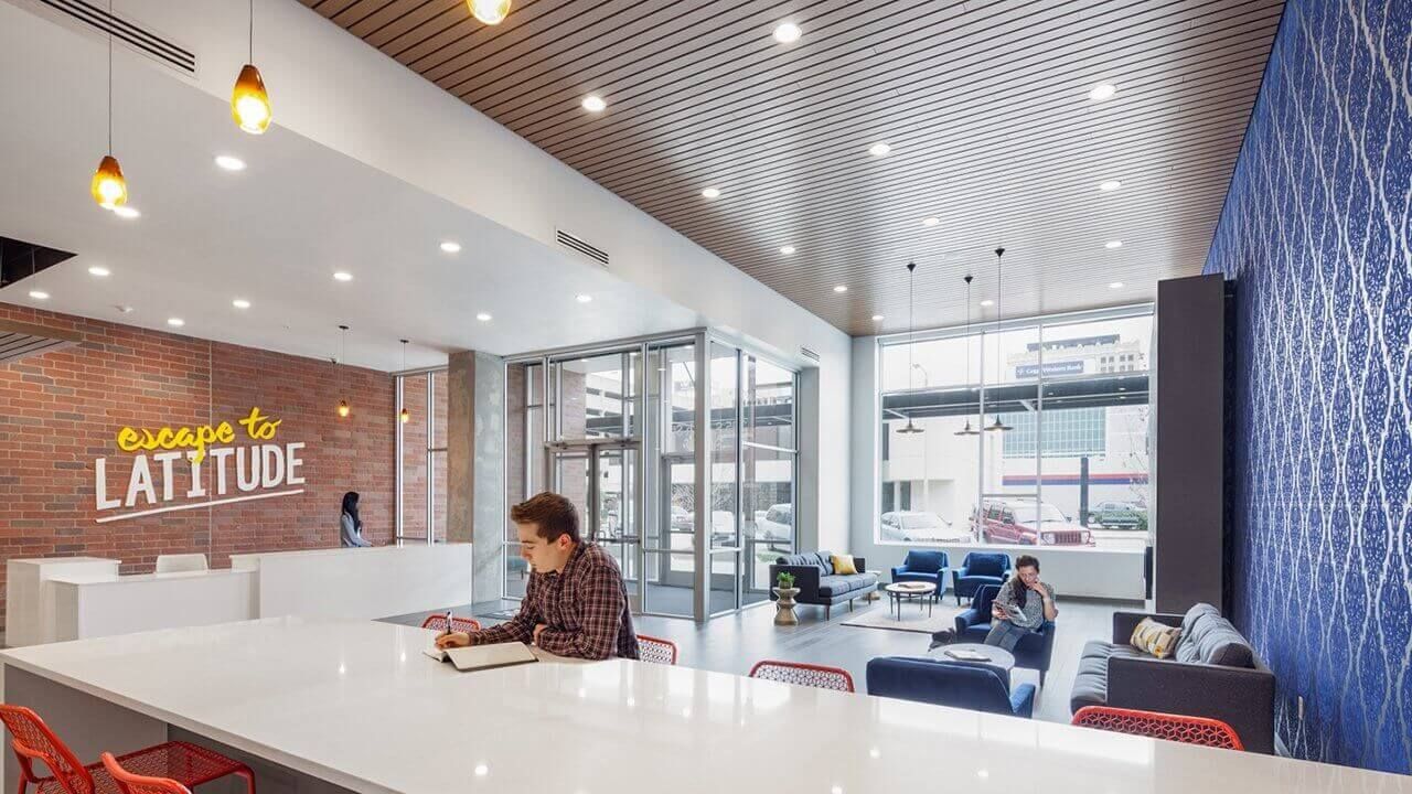 people studying and reading in common area