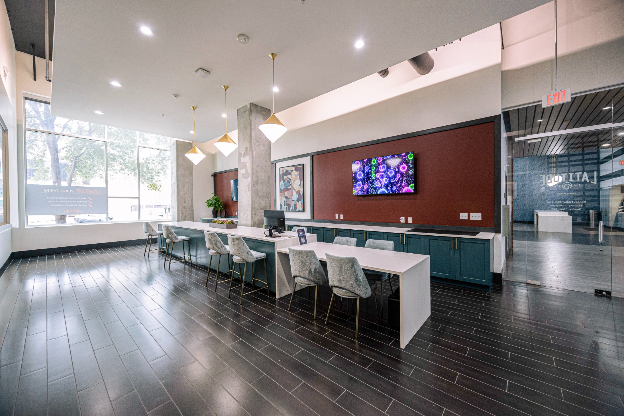 Stylish leasing office at Latitude Lincoln