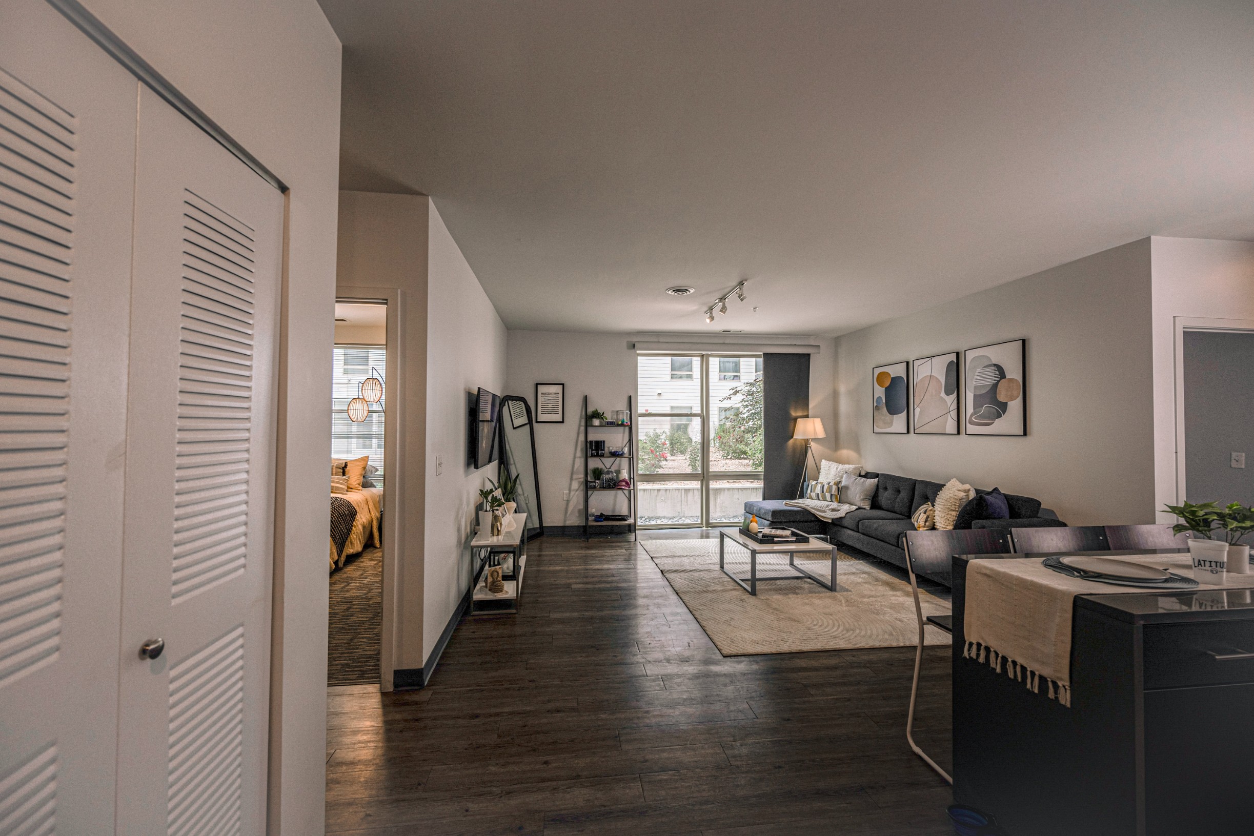 Model apartment interior at Latitude Lincoln